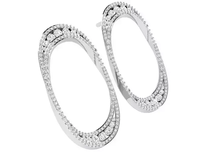 Diamond Oval Earring 4759