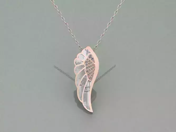 Enemal Angel wing Gold Pendant