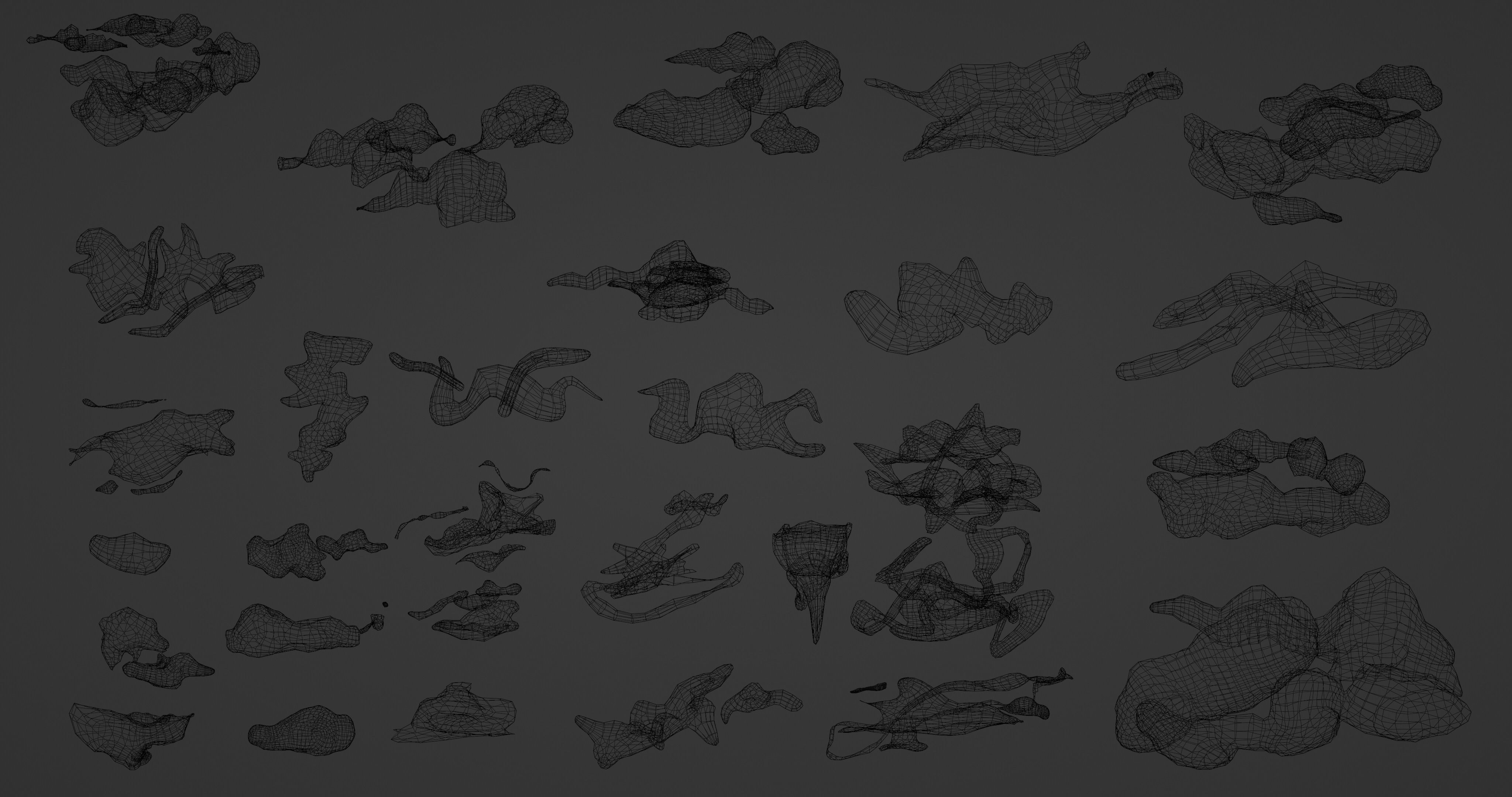 Realistic clouds - smoke - low poly pack 30 models Low-poly 3D model_4