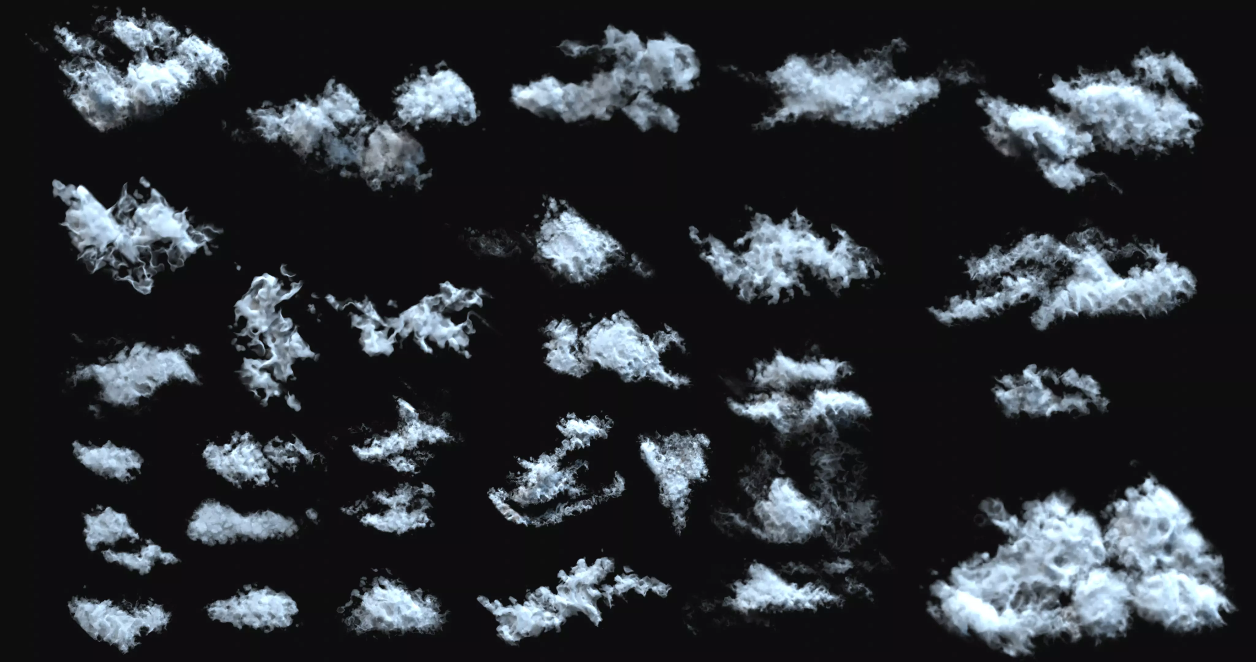 Realistic clouds - smoke - low poly pack 30 models Low-poly 3D model_0