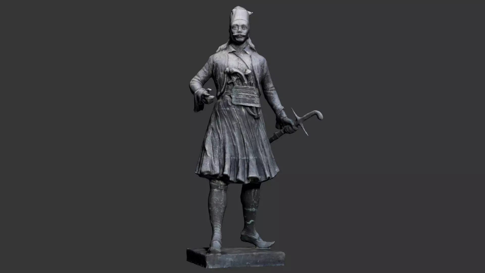 George Karaiskakis Statue 3D model_0