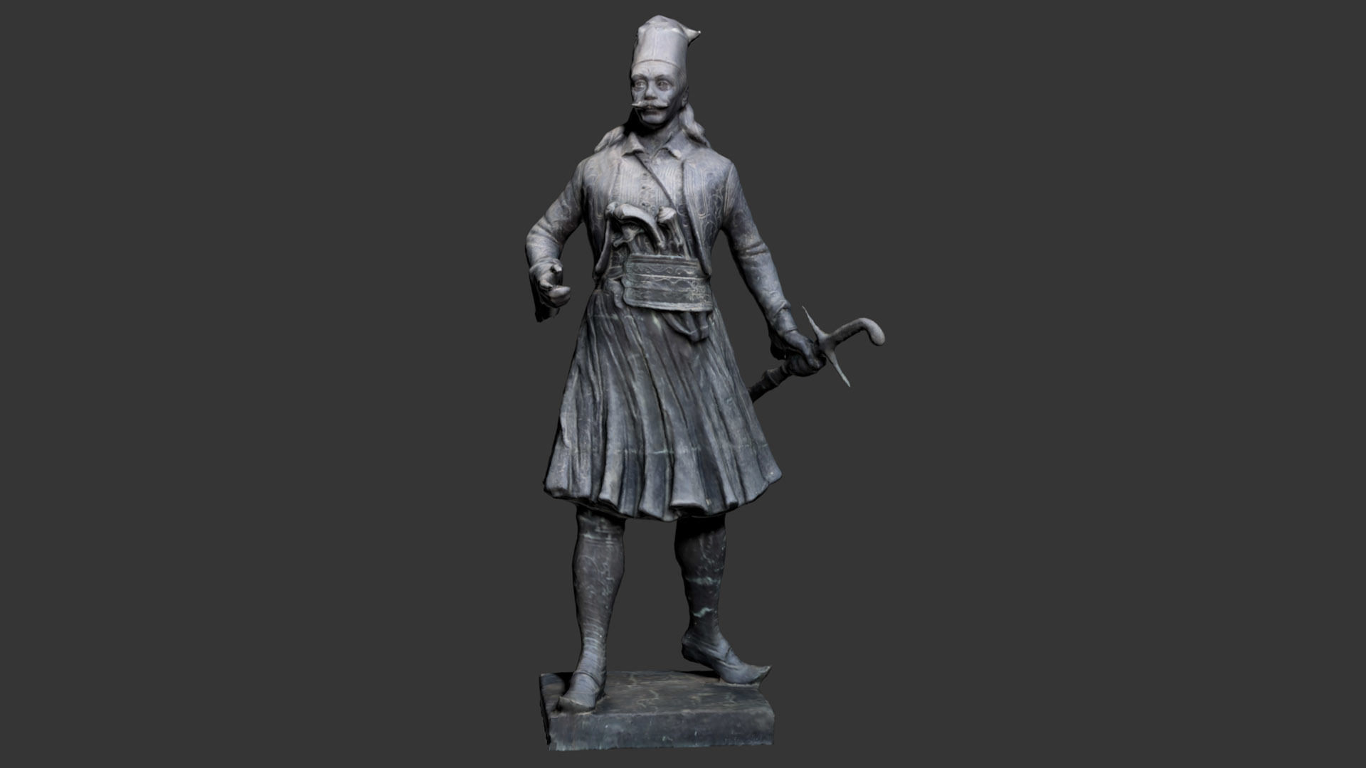 George Karaiskakis Statue 3D model_5