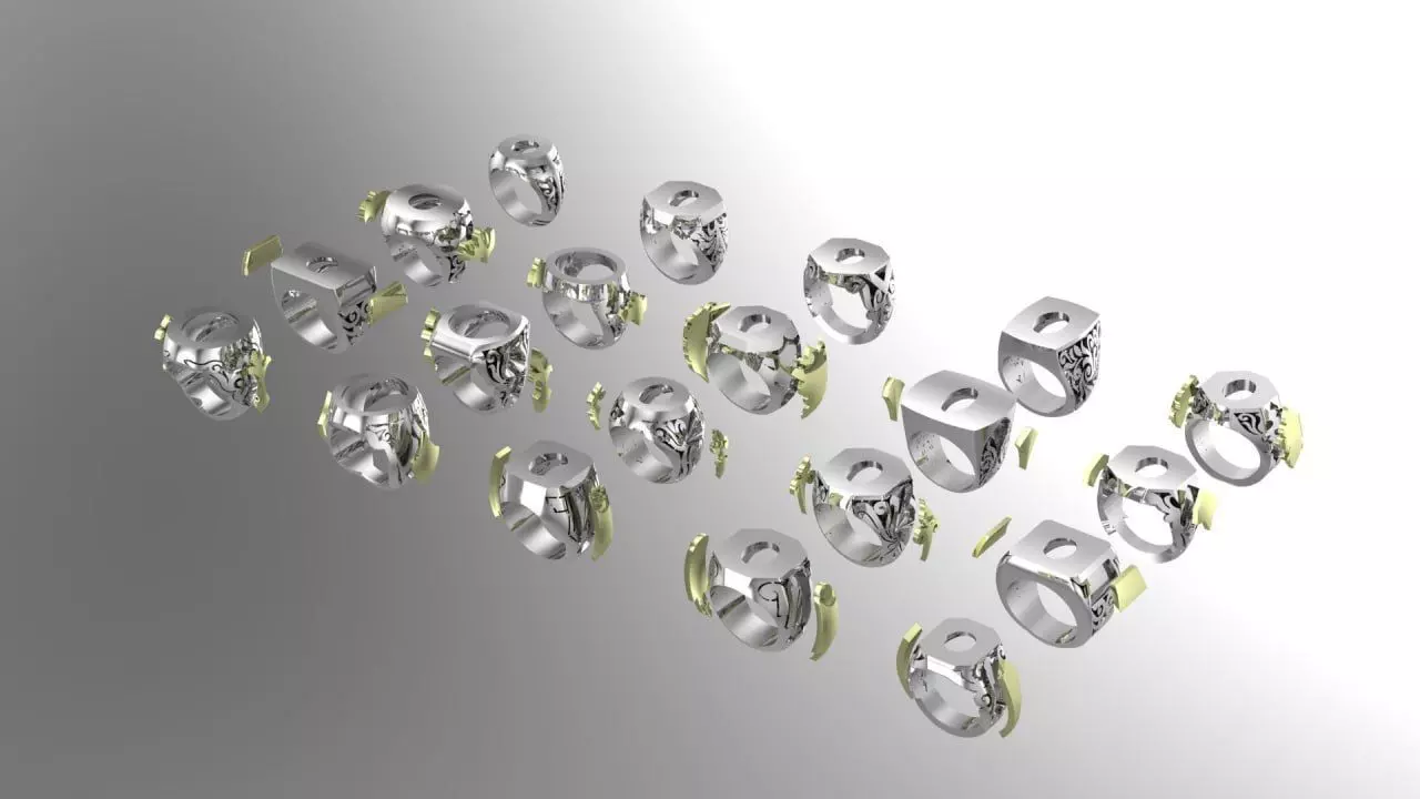 20 men signet ring with plexus part2 3D print model