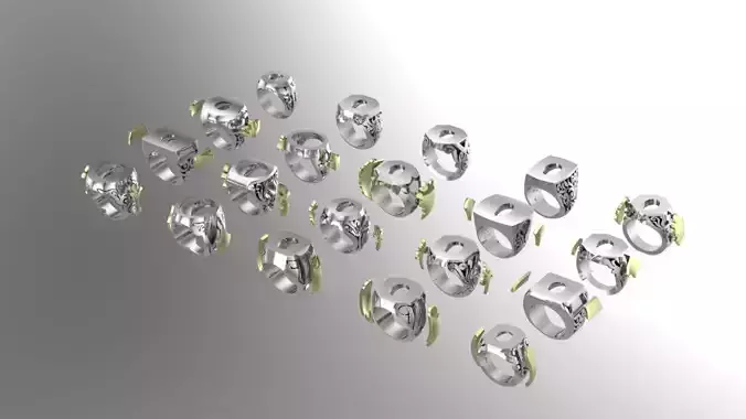 20 men signet ring with plexus part2 3D print model