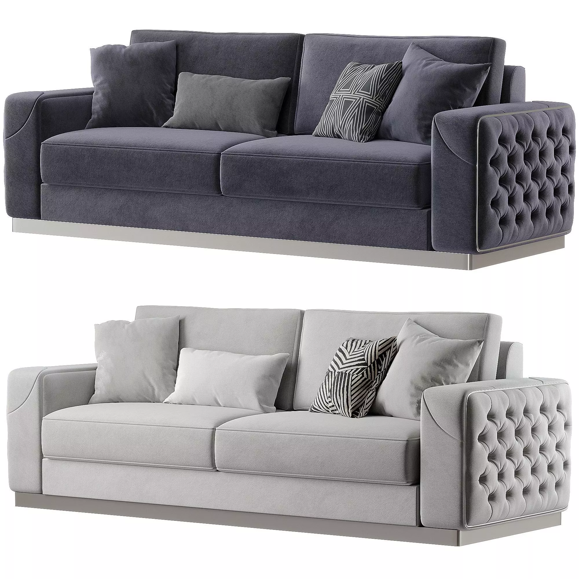 Helen Three-Seat Sofa Anthracite 3D model
