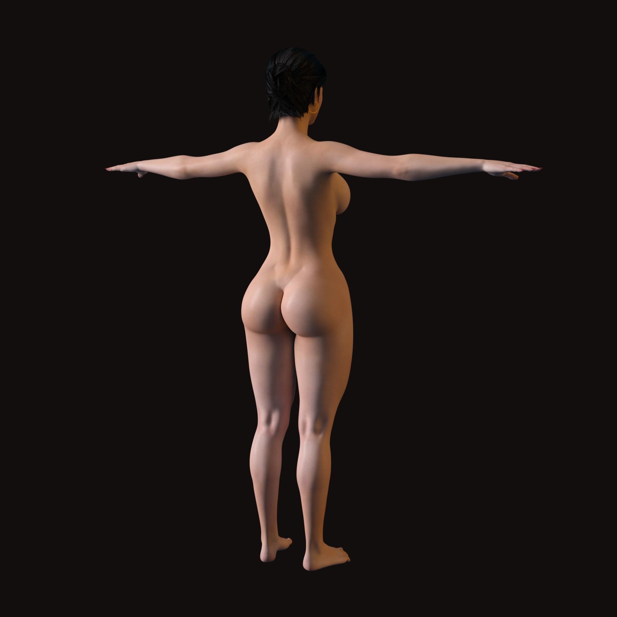 Sexy Girl Anime Style Rigged - Rina Low-poly 3D model_9