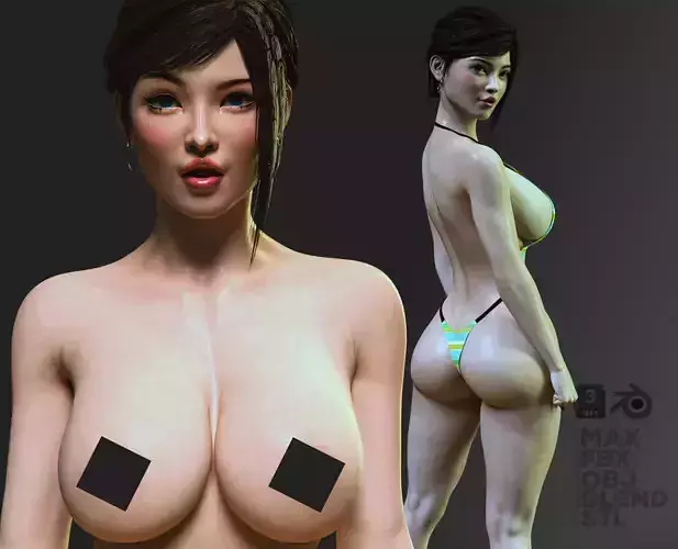 Sexy Girl Anime Style Rigged - Rina Low-poly 3D model Sexy Girl Anime Style Rigged - Rina Low-poly 3D model