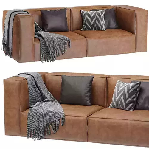 Miller Pouf Three-Seat Sofa Nubuck