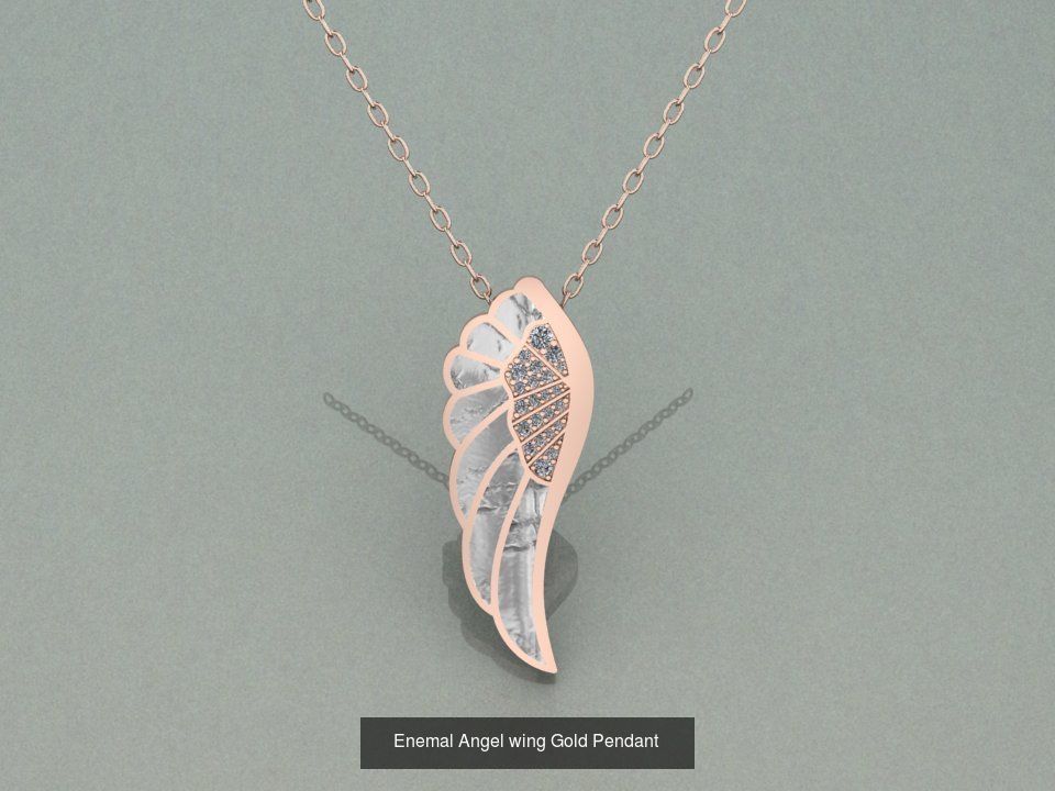 Enemal Angel wing Gold set 3D Model Collection_1