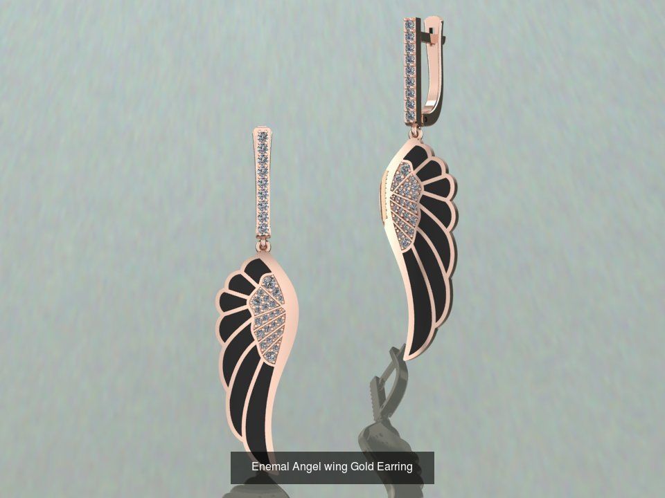 Enemal Angel wing Gold set 3D Model Collection_2