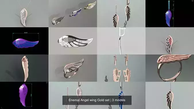 Enemal Angel wing Gold set