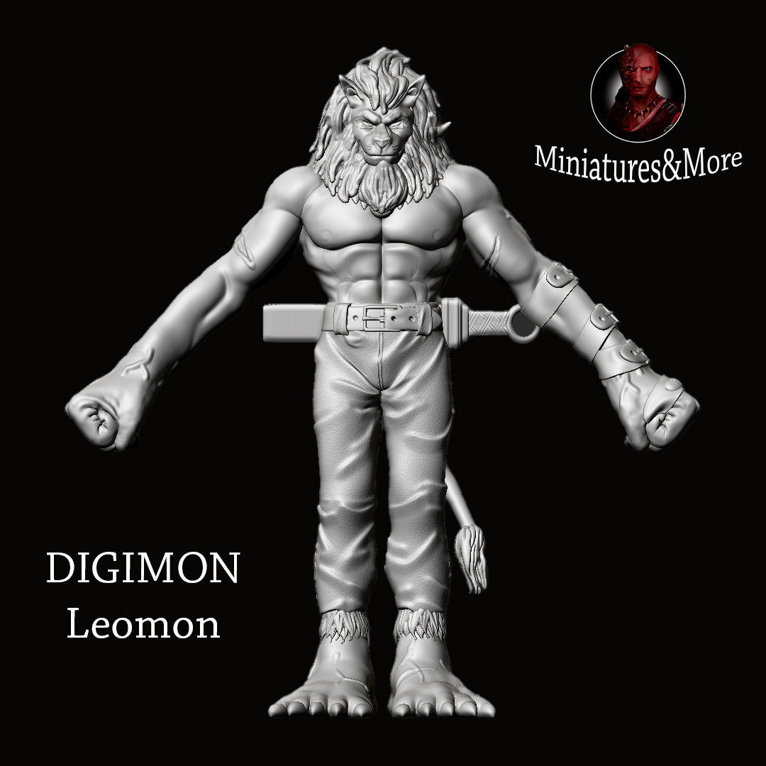 Digimon Sculpture action figures Leomon 3D print model_3