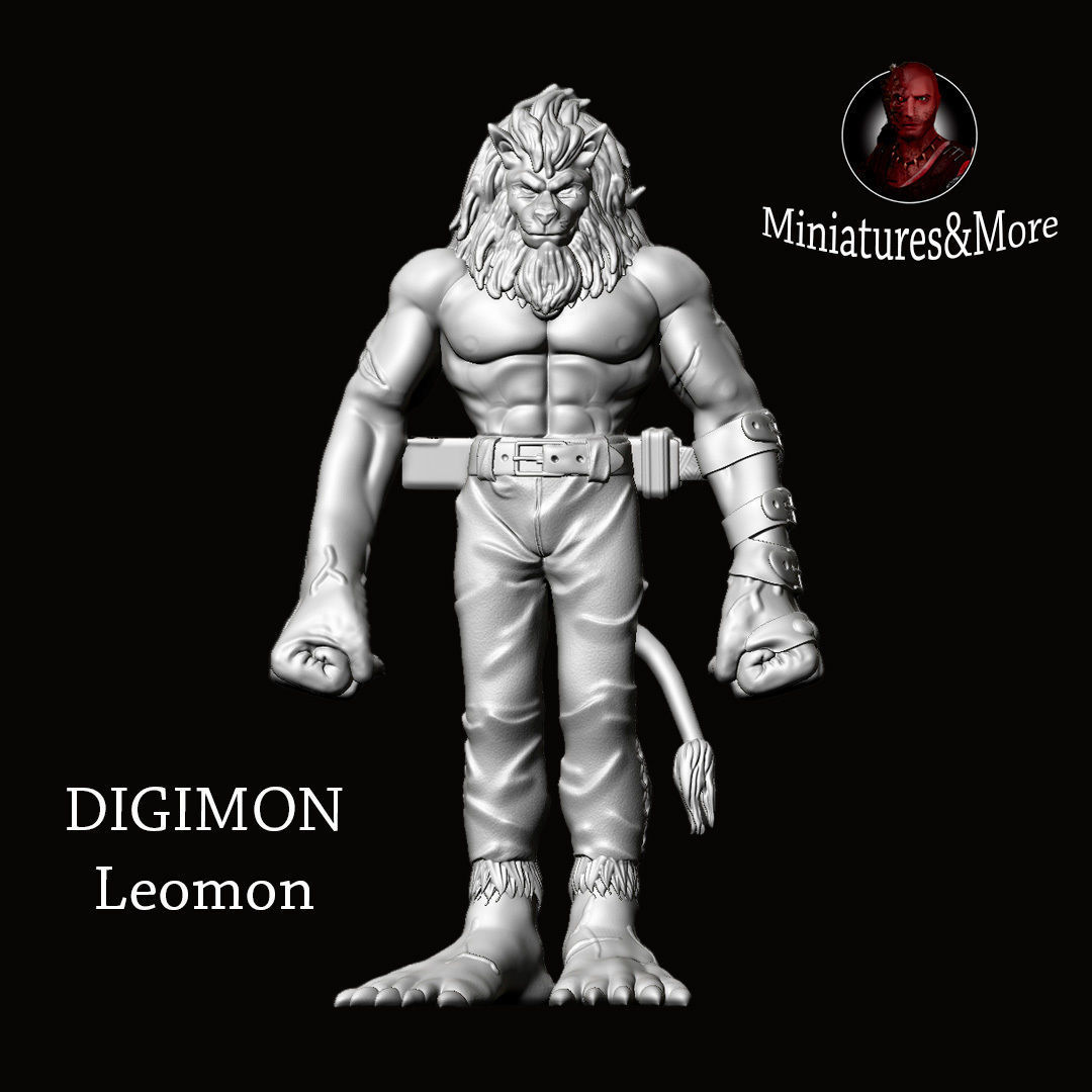 Digimon Sculpture action figures Leomon 3D print model_6