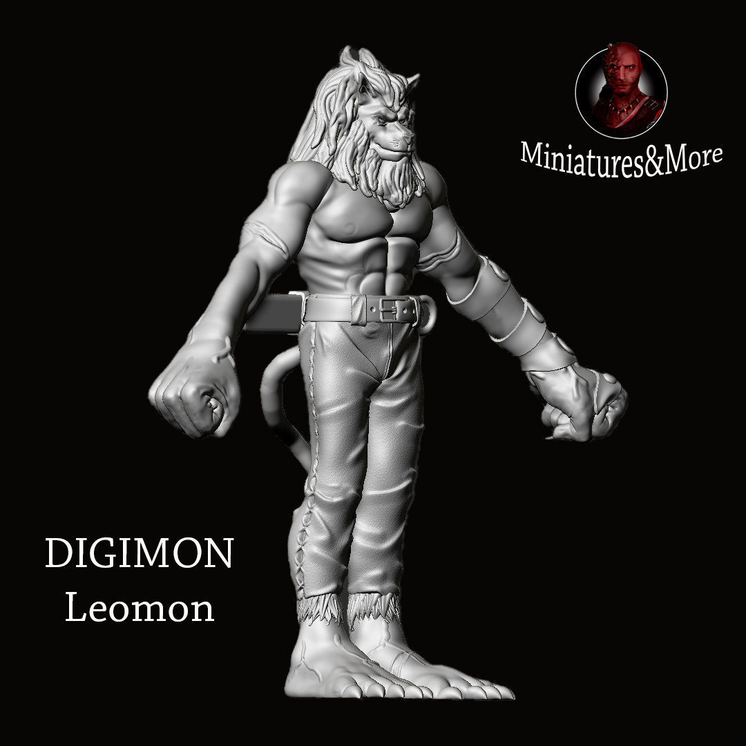 Digimon Sculpture action figures Leomon 3D print model_2