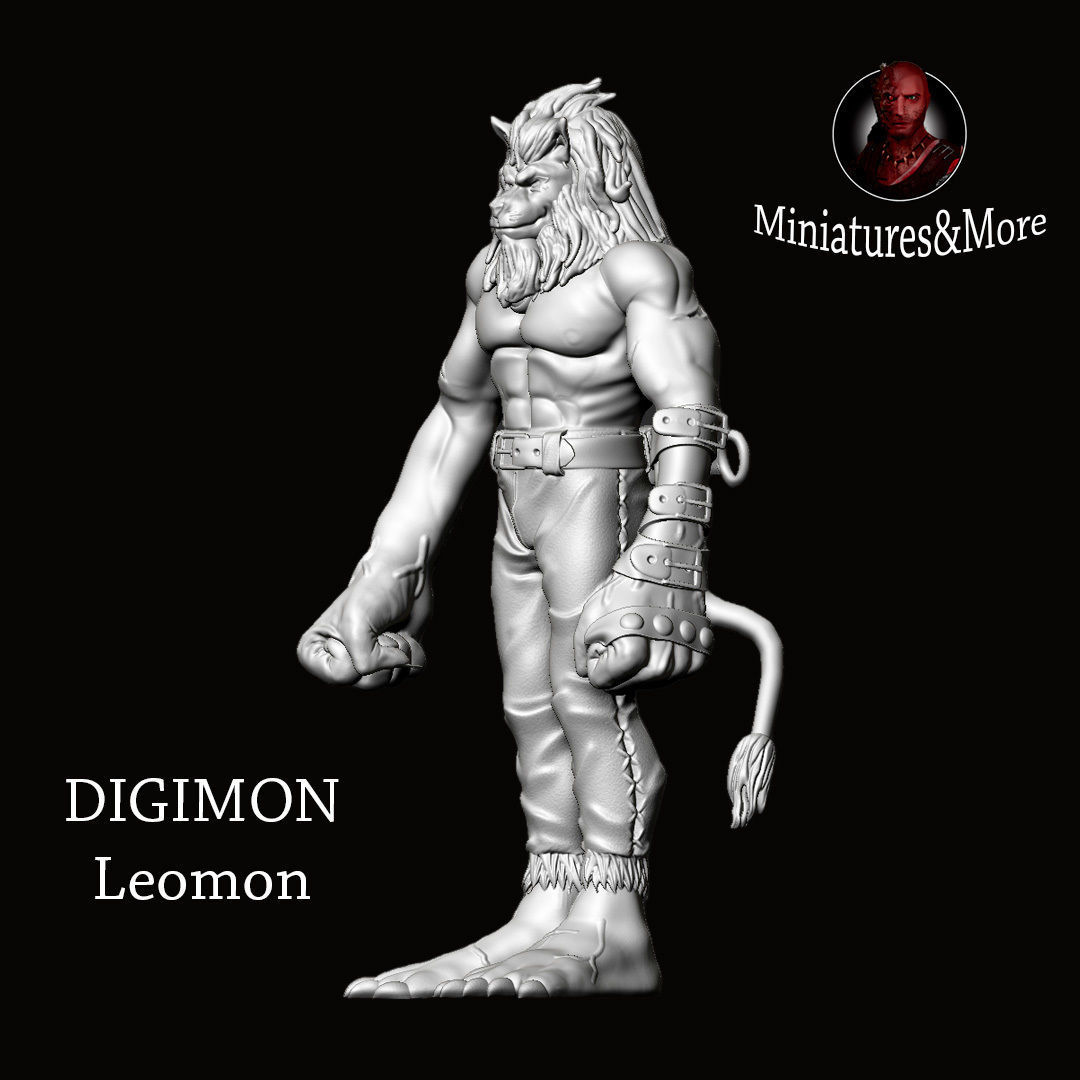 Digimon Sculpture action figures Leomon 3D print model_7