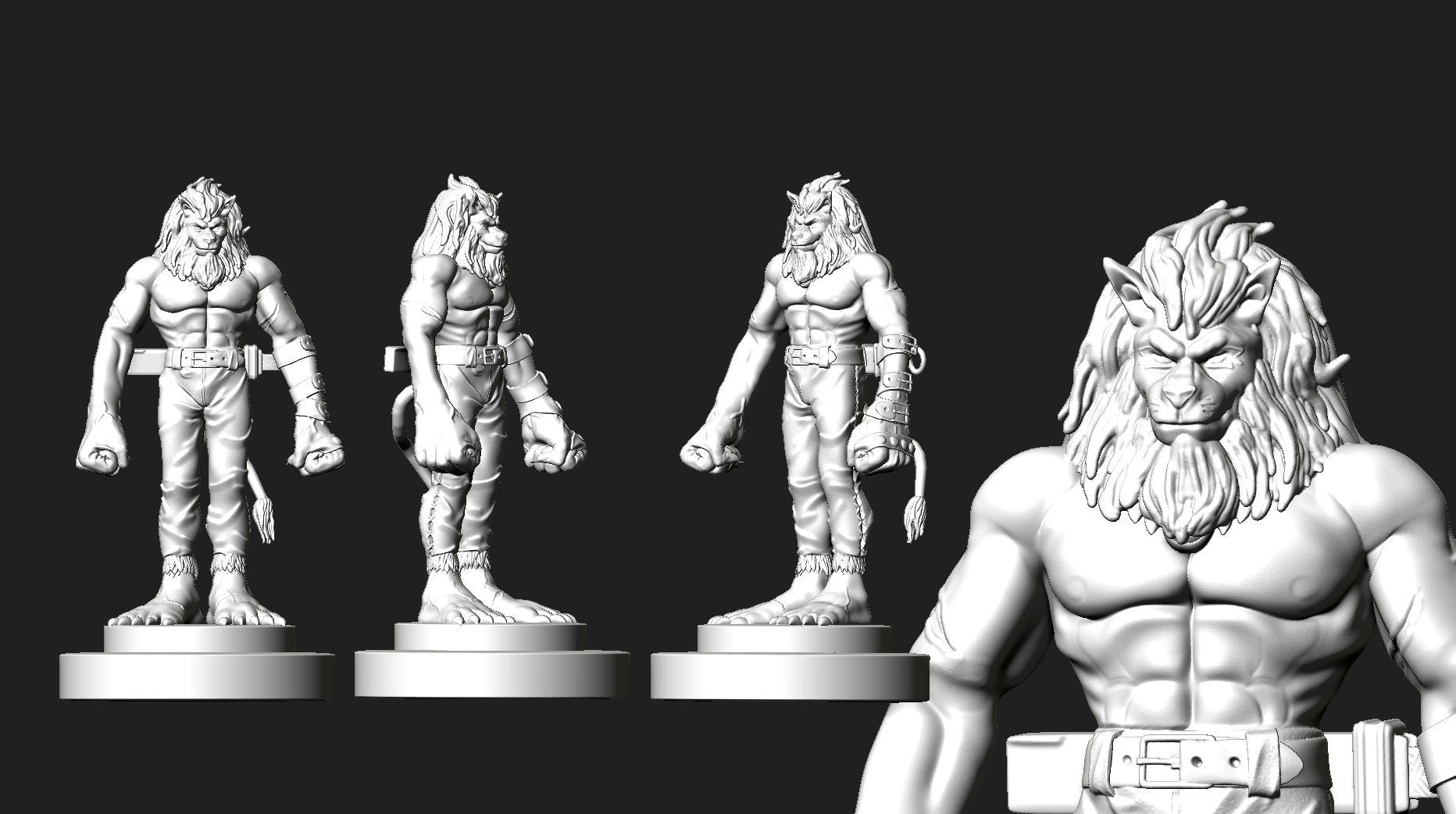 Digimon Sculpture action figures Leomon 3D print model_8