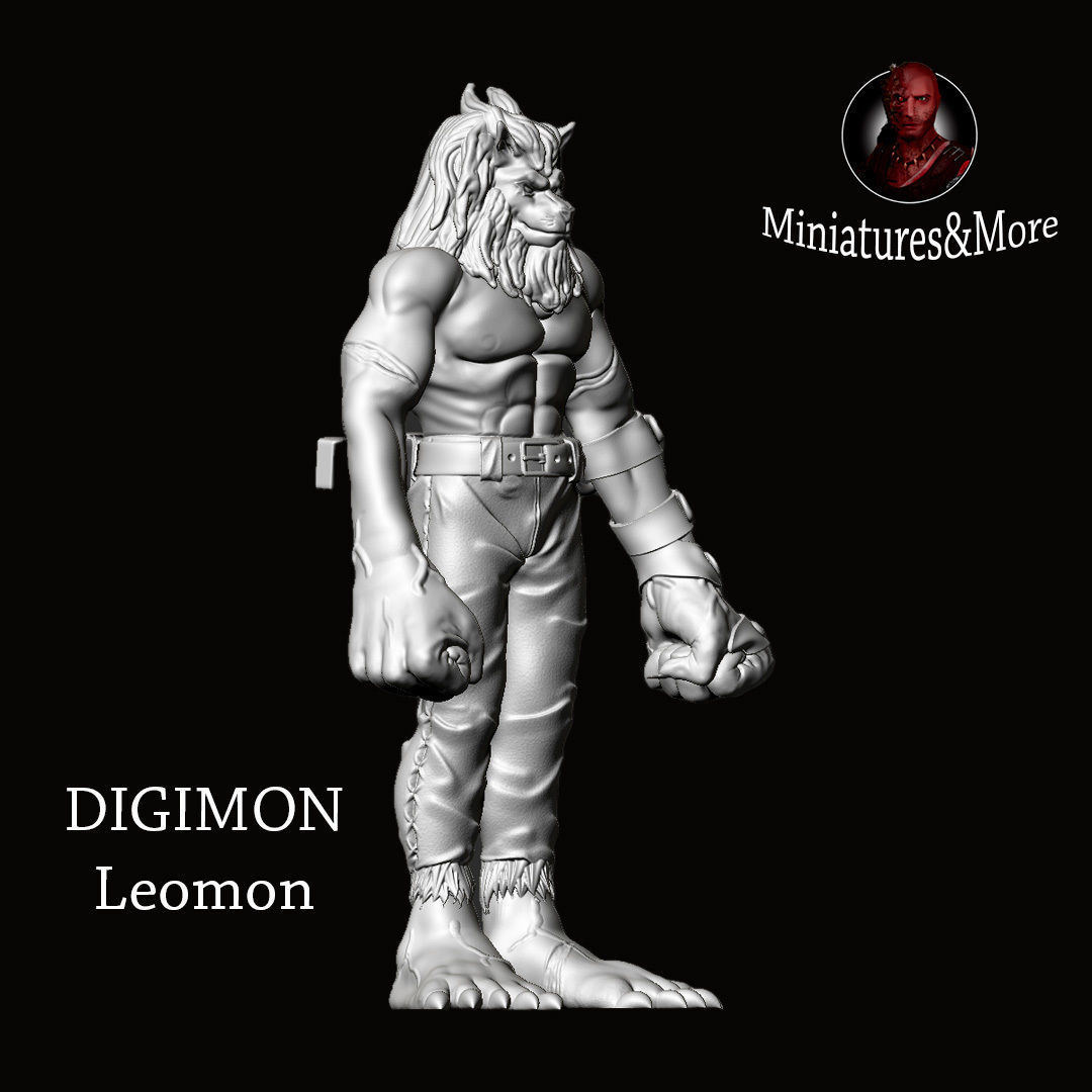 Digimon Sculpture action figures Leomon 3D print model_5