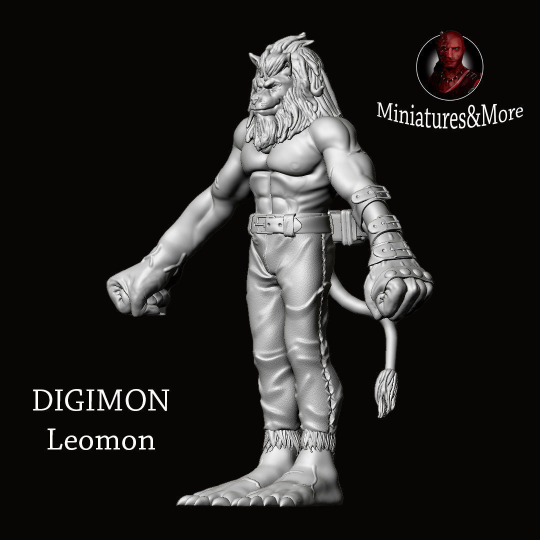 Digimon Sculpture action figures Leomon 3D print model_4