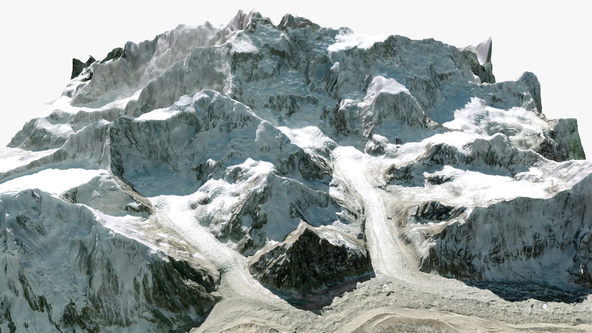 Mountain landscape Kanchenjunga Himalayas 3D model_3