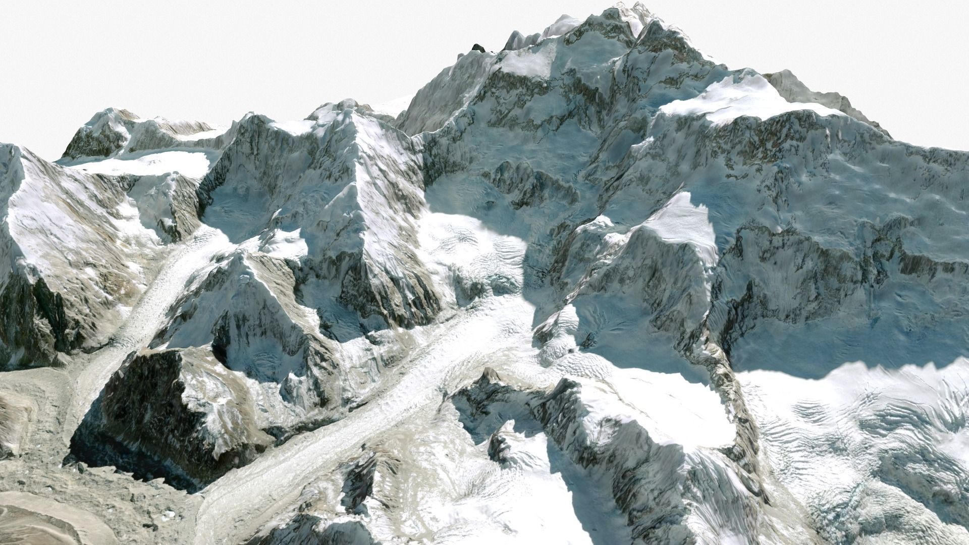 Mountain landscape Kanchenjunga Himalayas 3D model_2