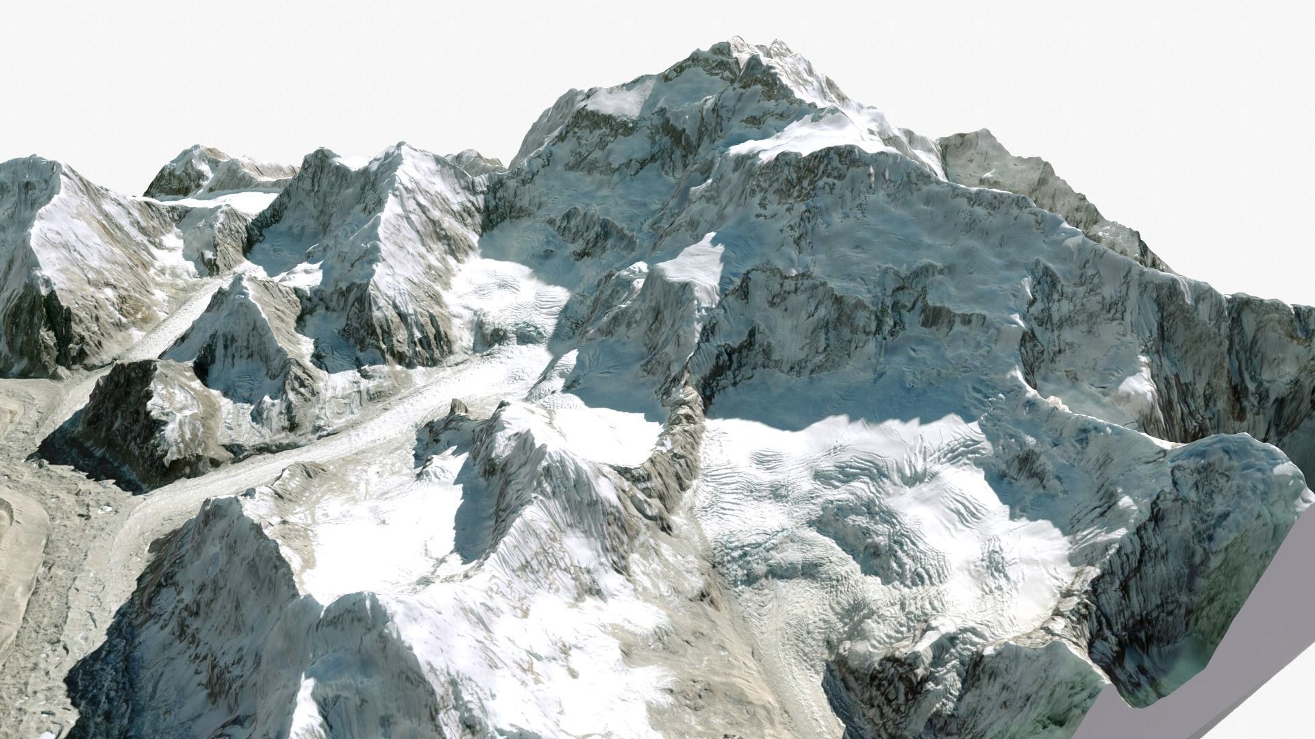 Mountain landscape Kanchenjunga Himalayas 3D model_5