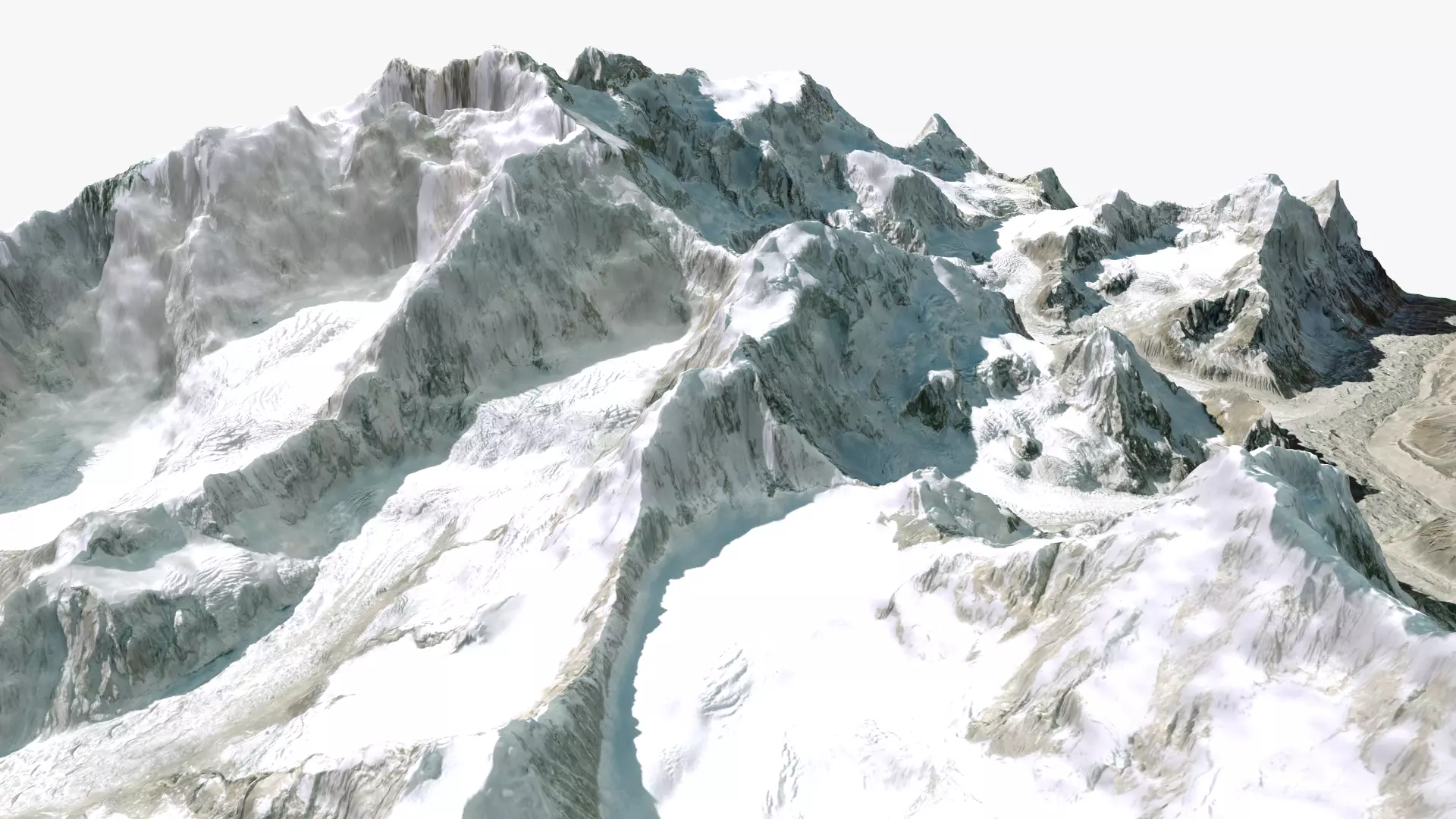 Mountain landscape Kanchenjunga Himalayas 3D model_0