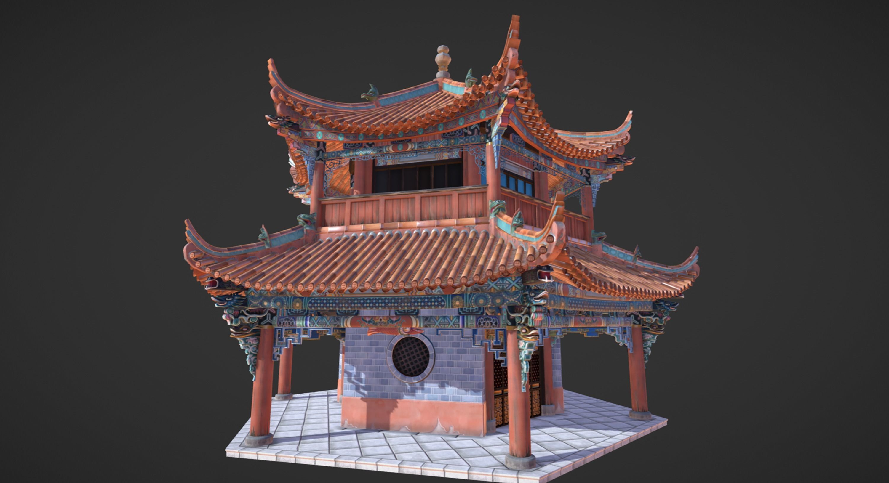 style temple Chinese pagoda Texture_2