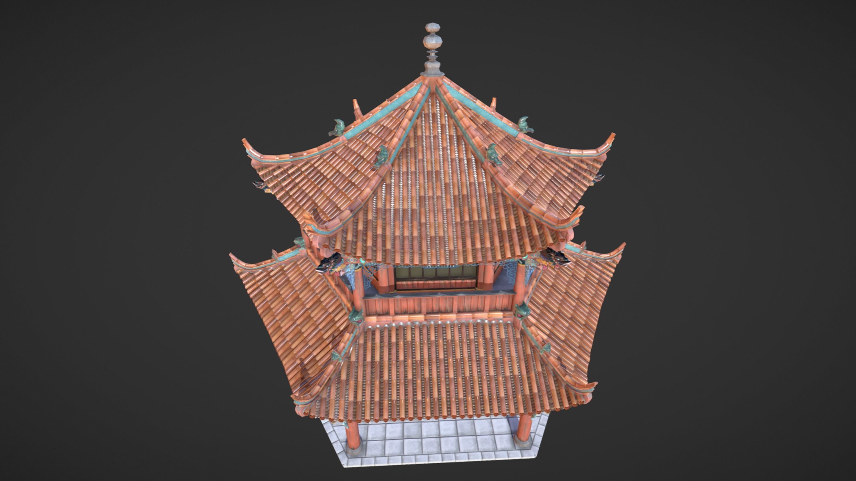 style temple Chinese pagoda Texture_4