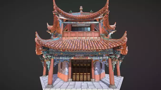 style temple Chinese pagoda