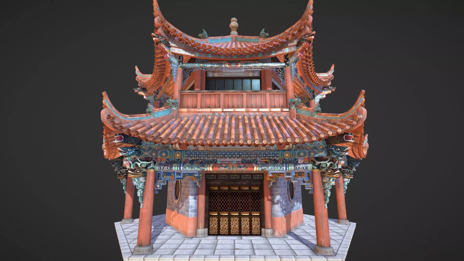style temple Chinese pagoda Texture_0