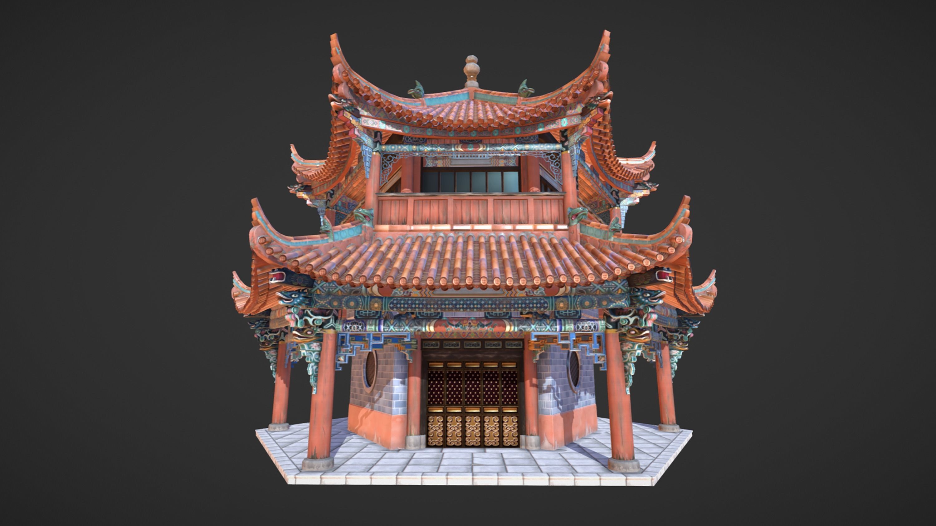 style temple Chinese pagoda Texture_1
