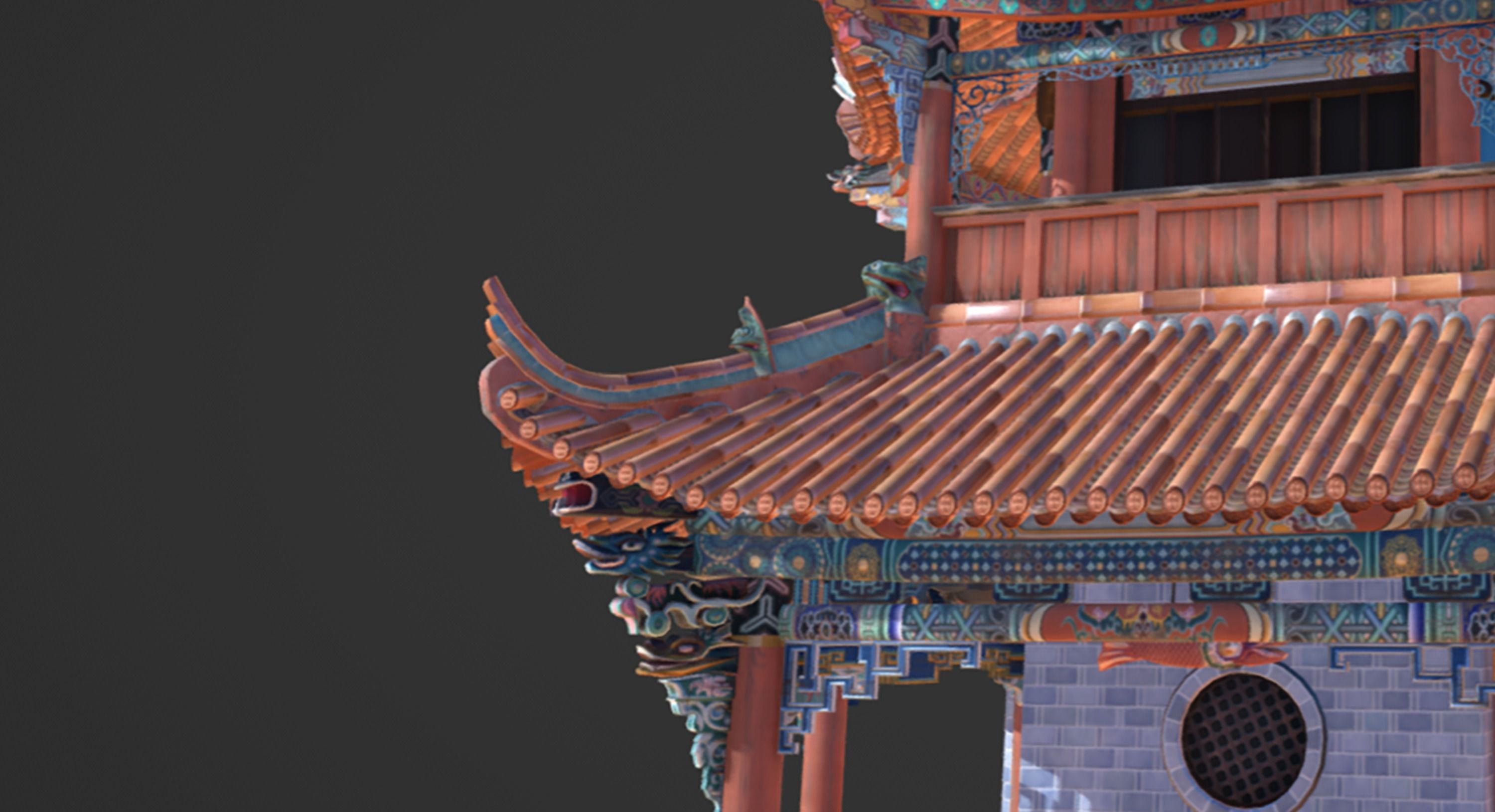 style temple Chinese pagoda Texture_3