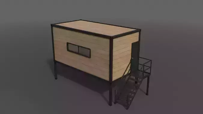 PBR Container House BC 20ft V5 Low-poly 3D model