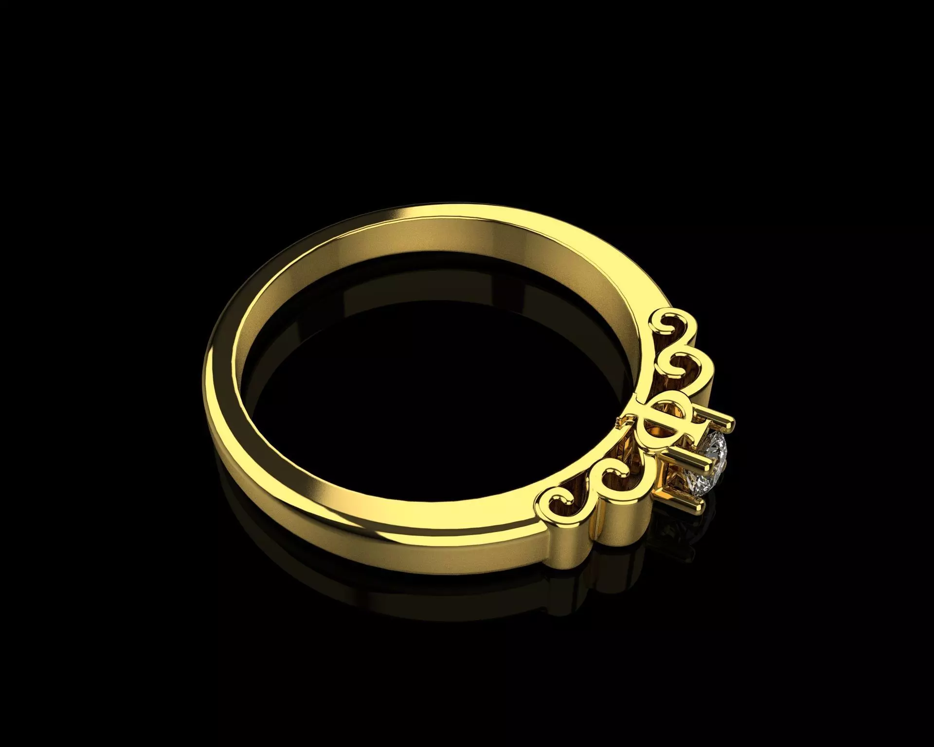 Women ring diamond 140 3D print model