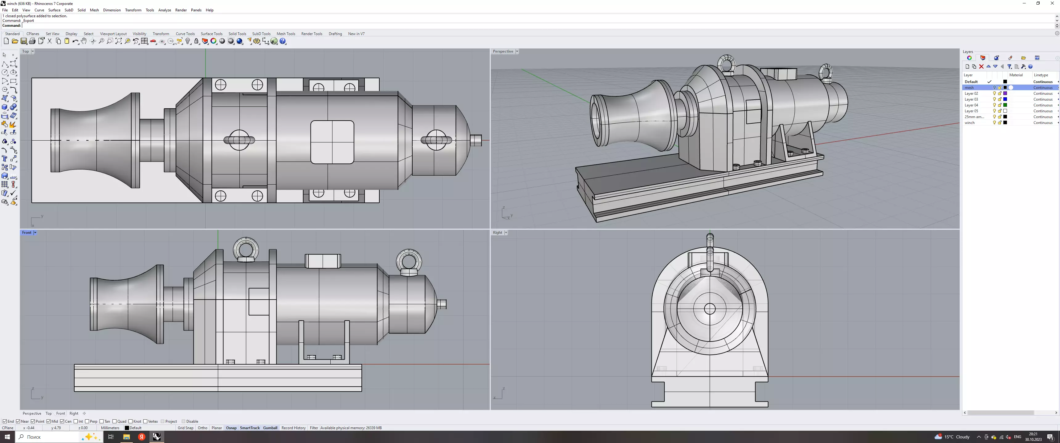 winch 3D print model_0