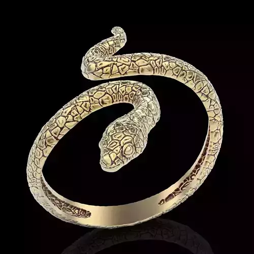Snake ring silver gold jewelry printable 3D model 