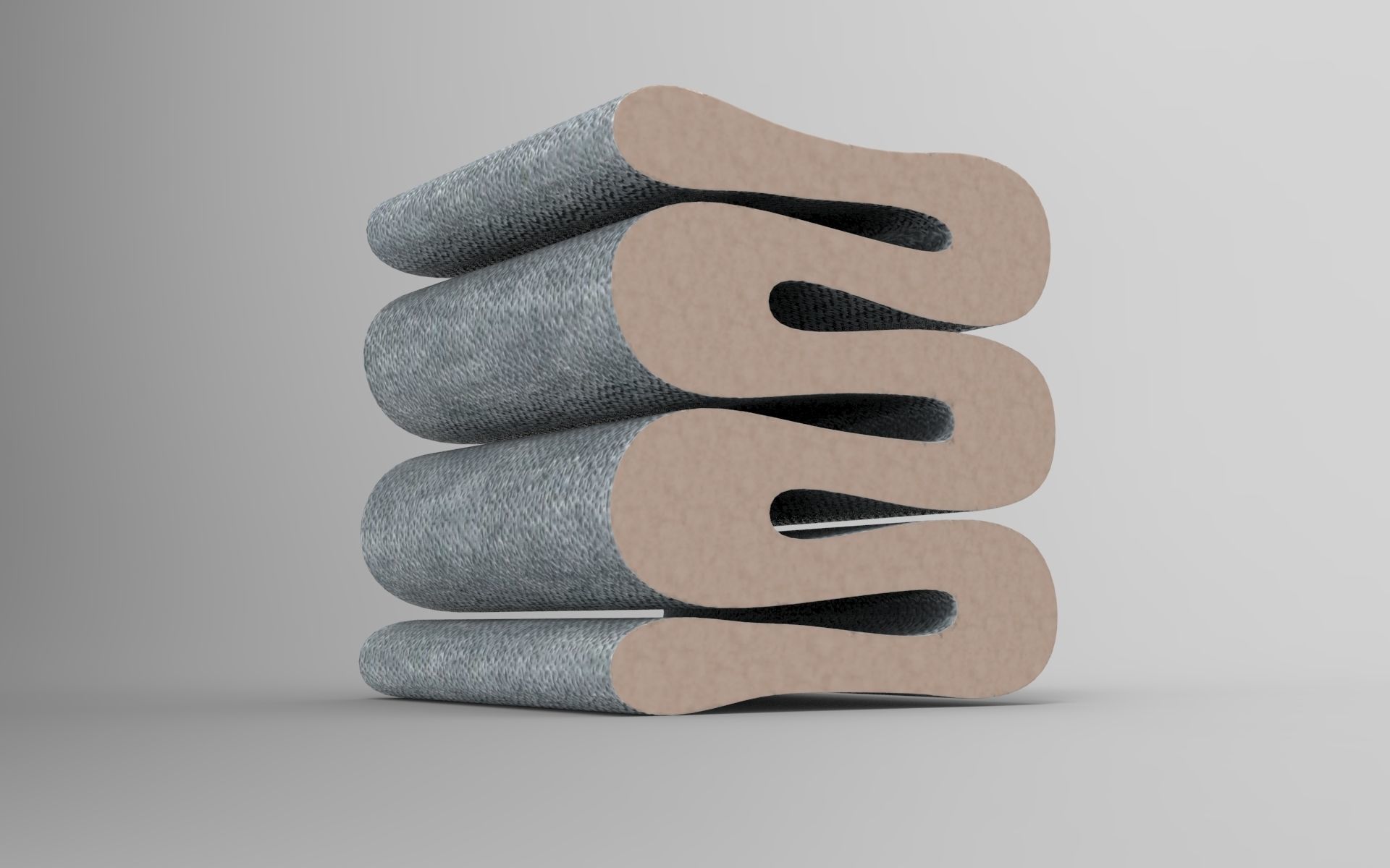 Zag Stool Low-poly 3D model_2