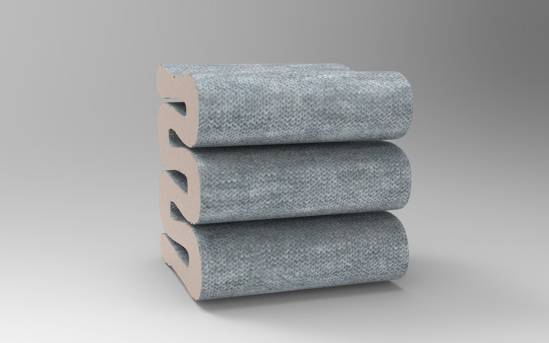 Zag Stool Low-poly 3D model_3