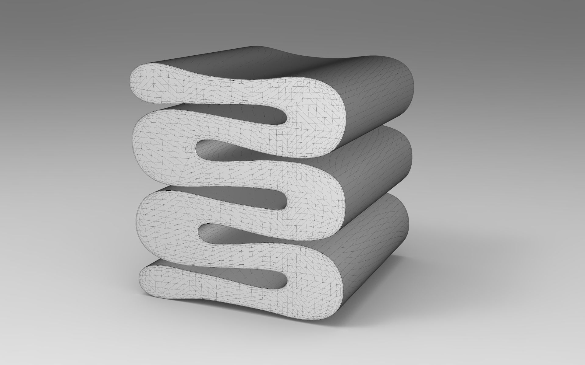 Zag Stool Low-poly 3D model_6