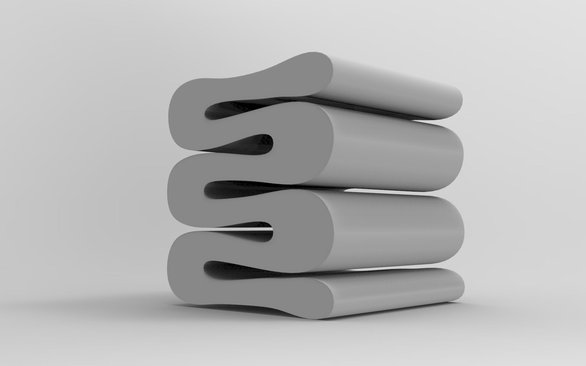 Zag Stool Low-poly 3D model_8