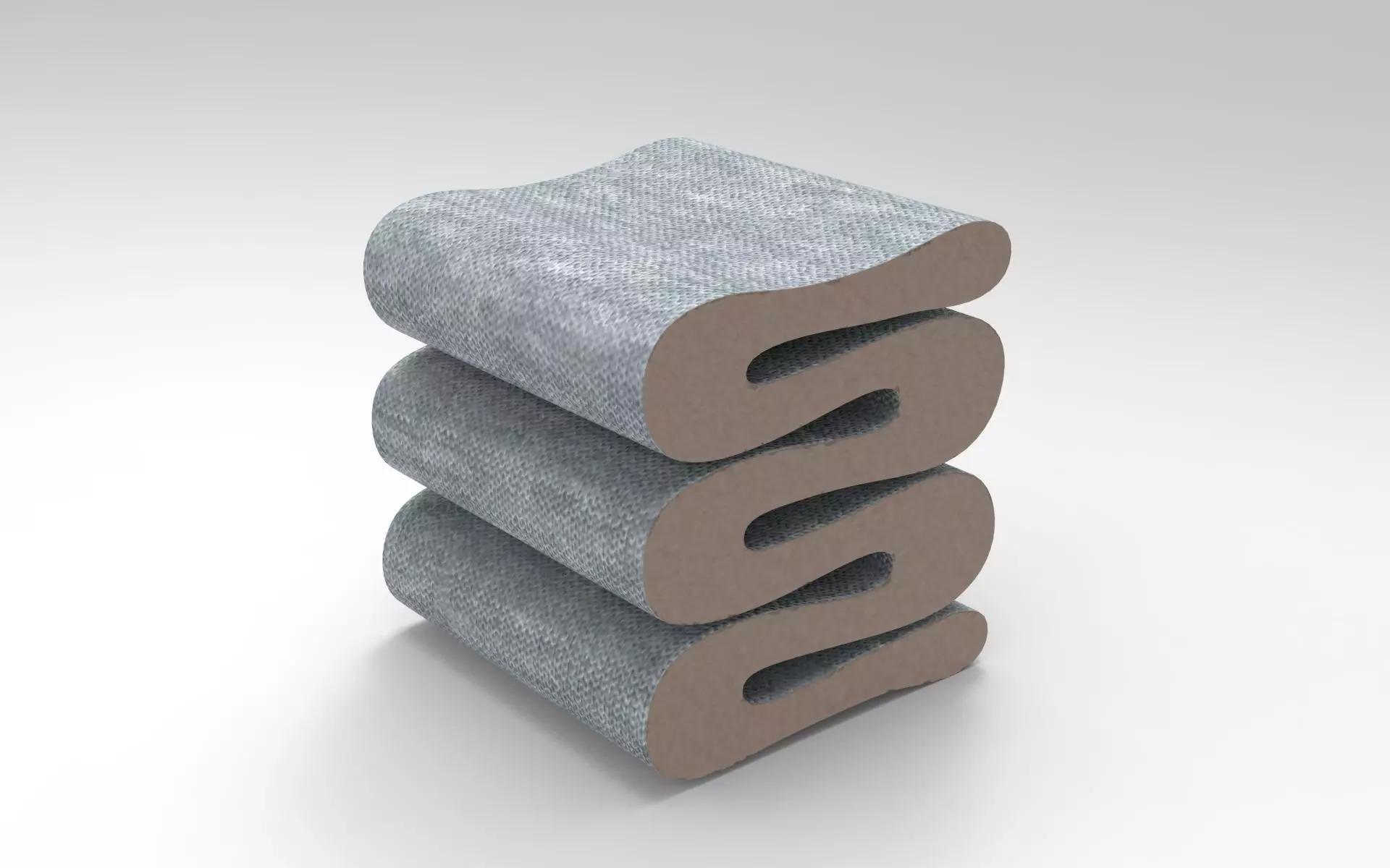 Zag Stool Low-poly 3D model_0