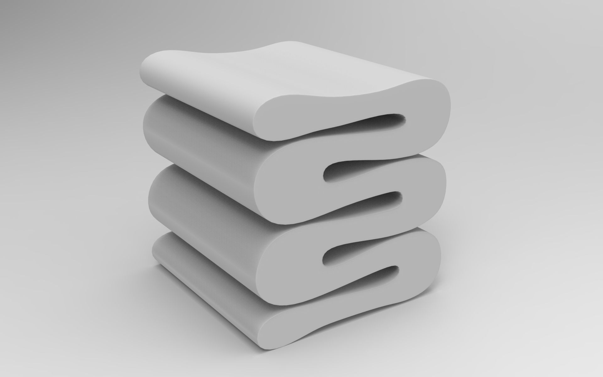 Zag Stool Low-poly 3D model_7