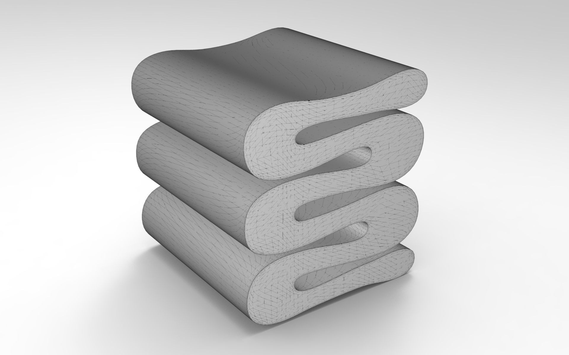 Zag Stool Low-poly 3D model_5