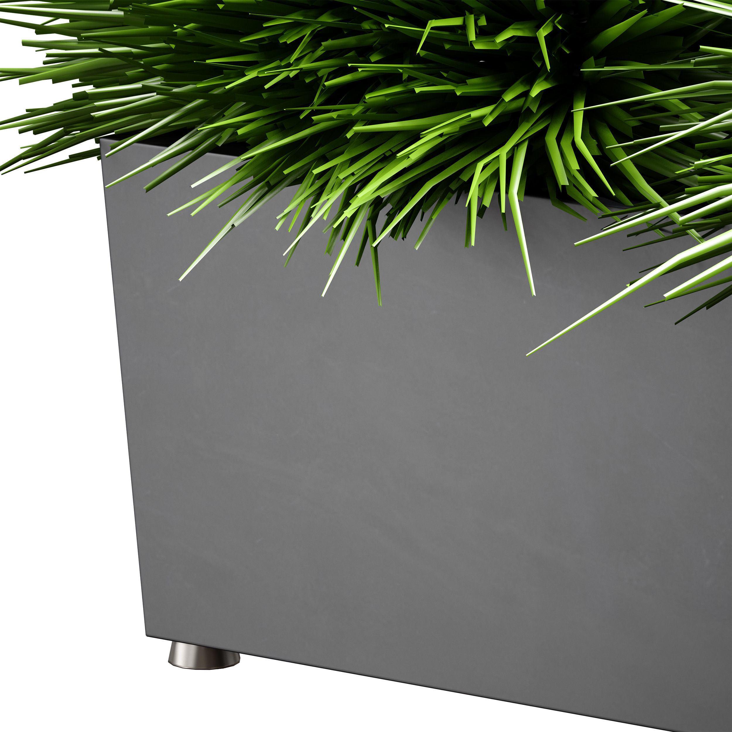 Grass in pots Plants in boxes 3D model_21