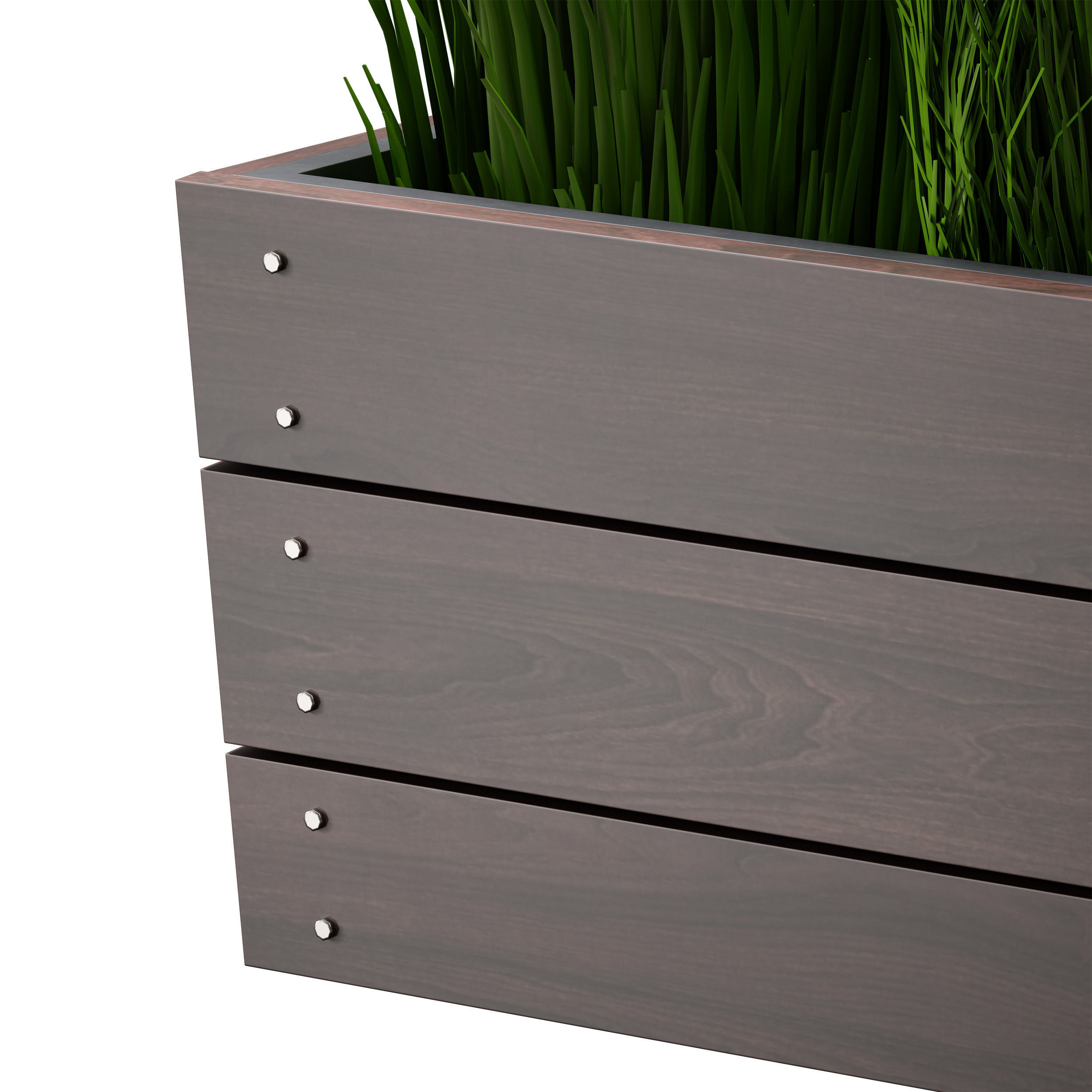 Grass in pots Plants in boxes 3D model_22