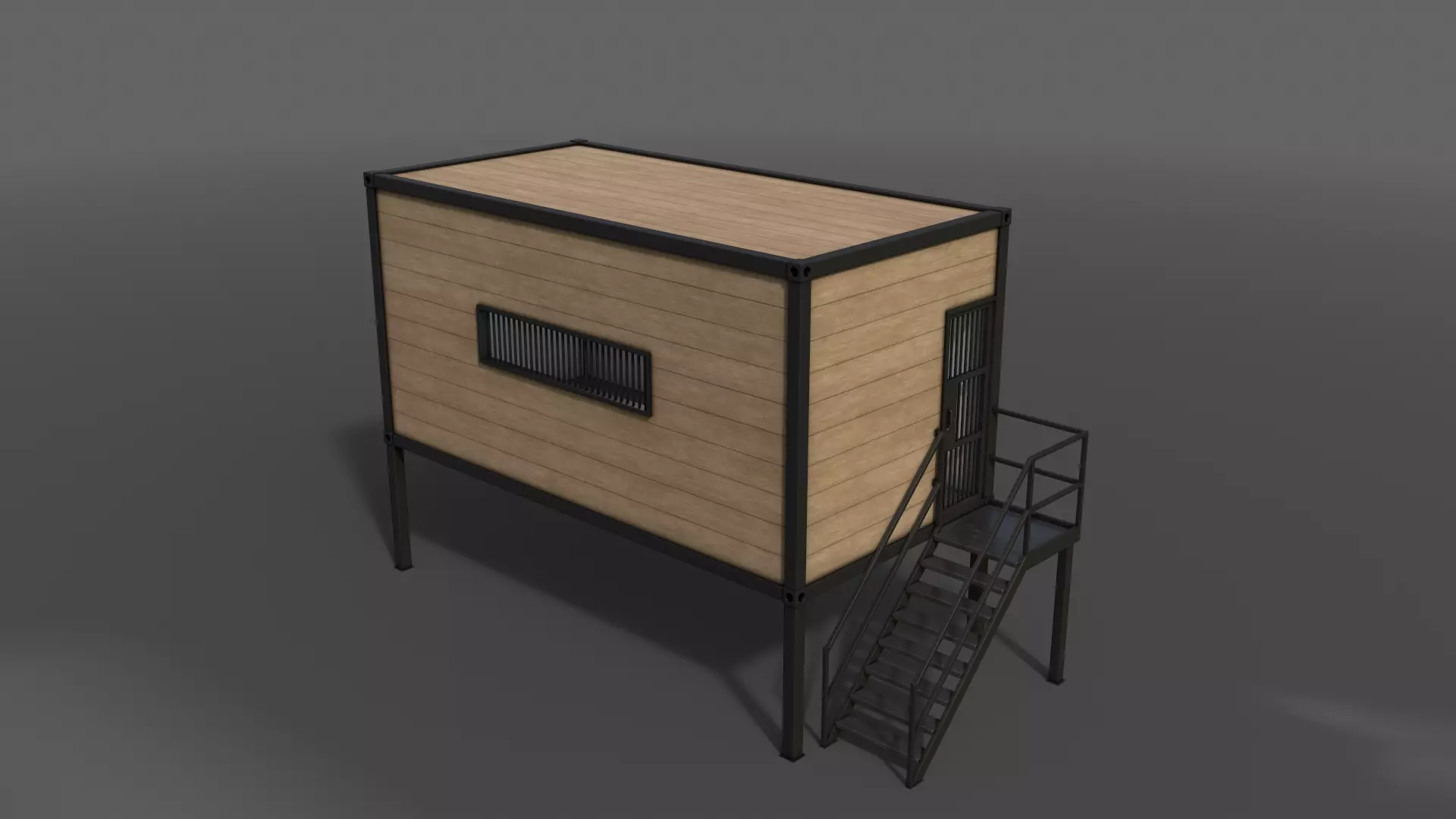 PBR Container House CC 20ft V5 Low-poly 3D model_0