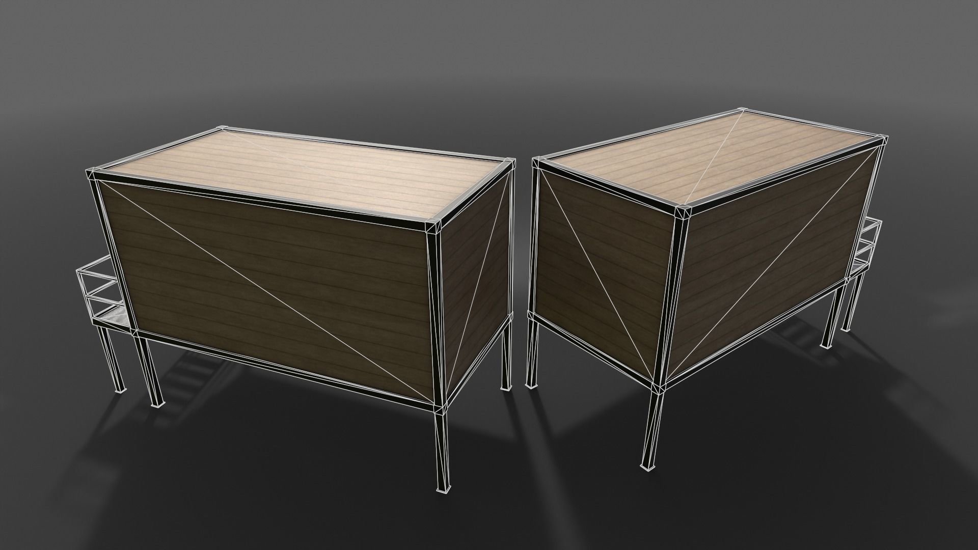 PBR Container House CC 20ft V5 Low-poly 3D model_15