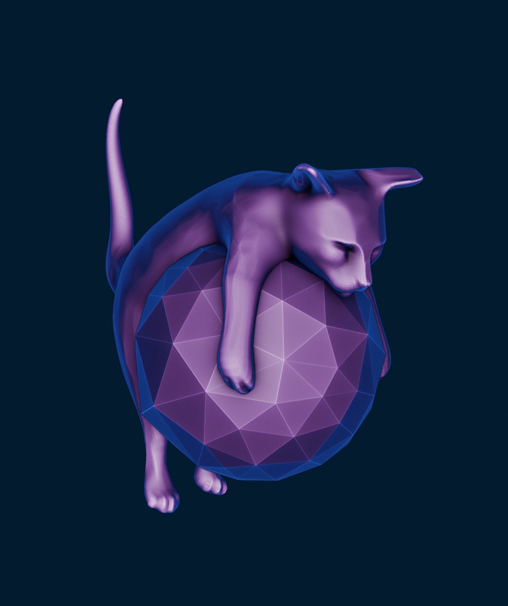 CHRISTMAS TREE ORNAMENT CAT 3D print model_3