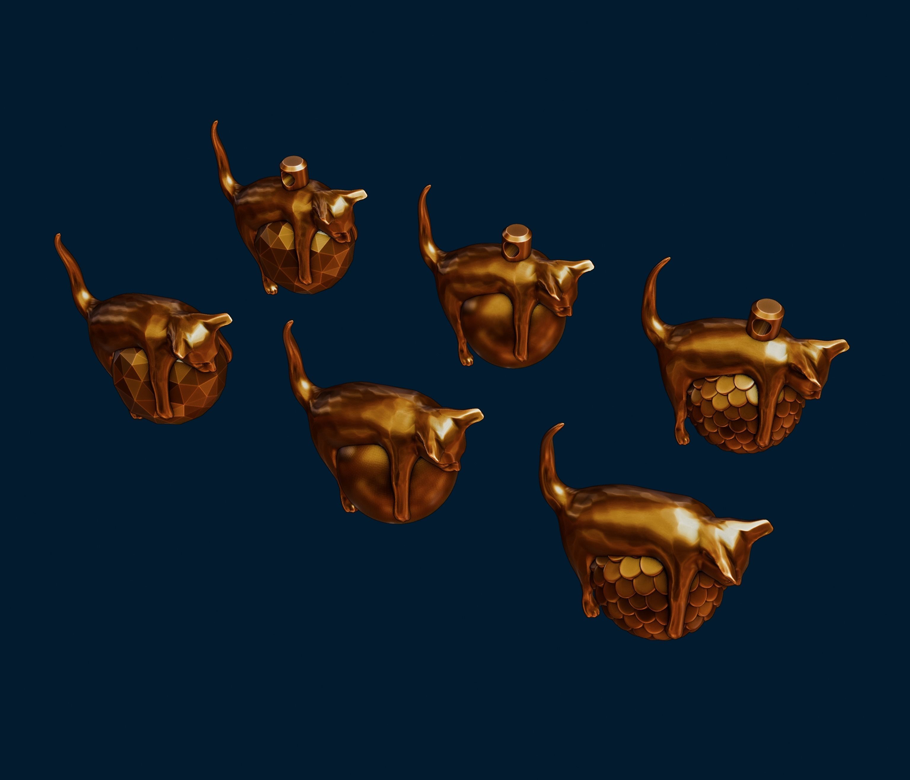 CHRISTMAS TREE ORNAMENT CAT 3D print model_8