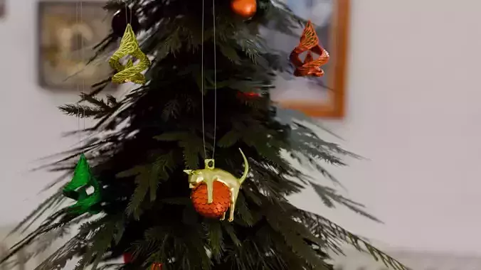 CHRISTMAS TREE ORNAMENT CAT 3D print model